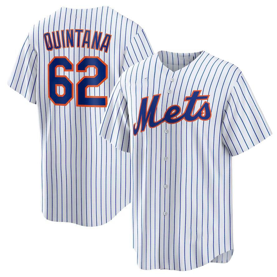Custom #62 White NYM Baseball Shirt Top