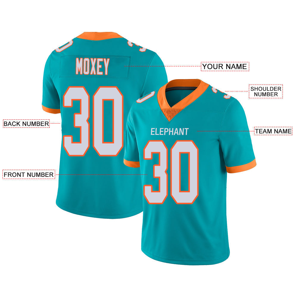 Custom Aqua MIA Football Shirt Top