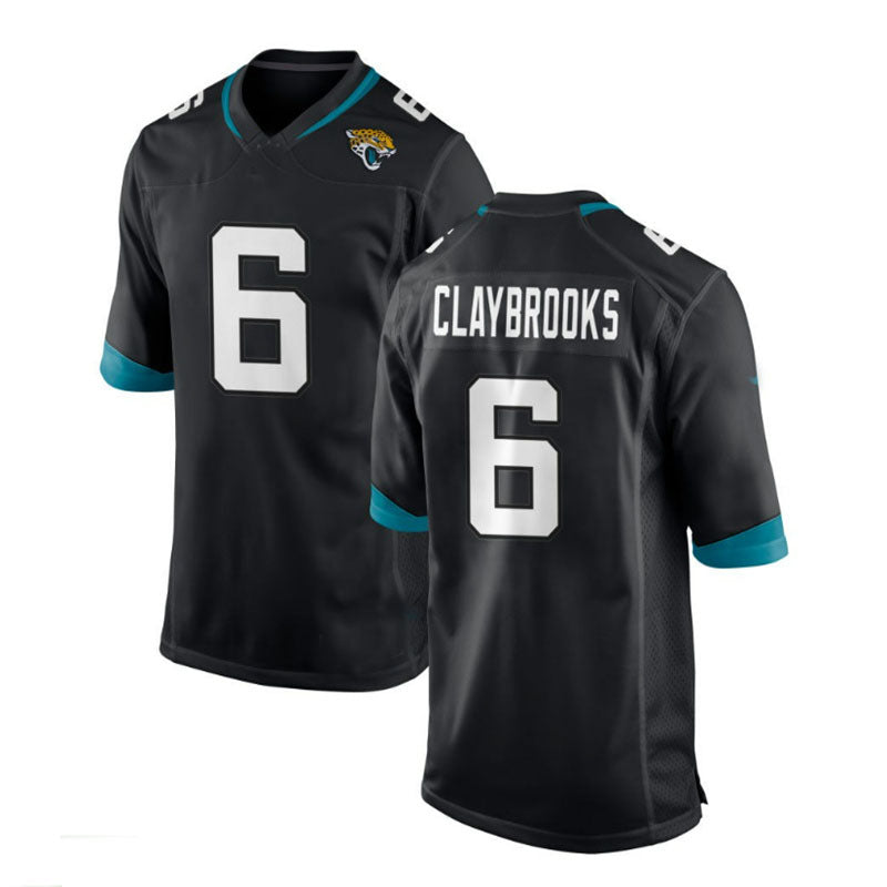Custom #6 Black JAX Football Shirt Top