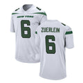 Custom #6 White NYJ Football Shirt Top