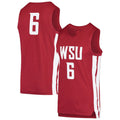 Custom #6 Crimson Basketball Shirt Top