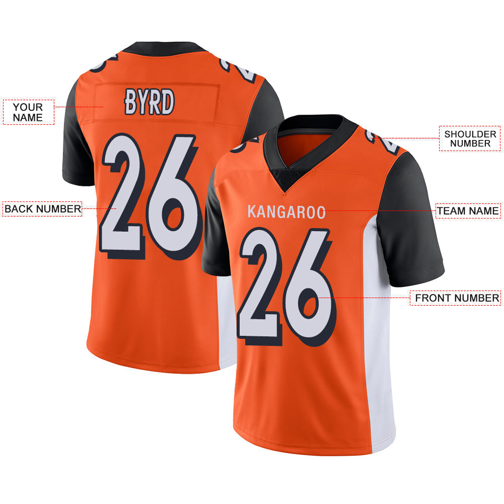 Custom Orange Football Shirt Top