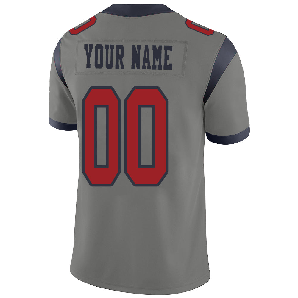 Custom Grey HOU Football Shirt Top