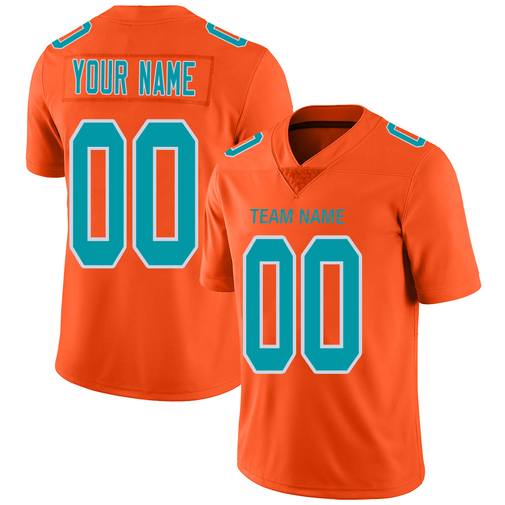 Custom Orange MIA Football Shirt Top