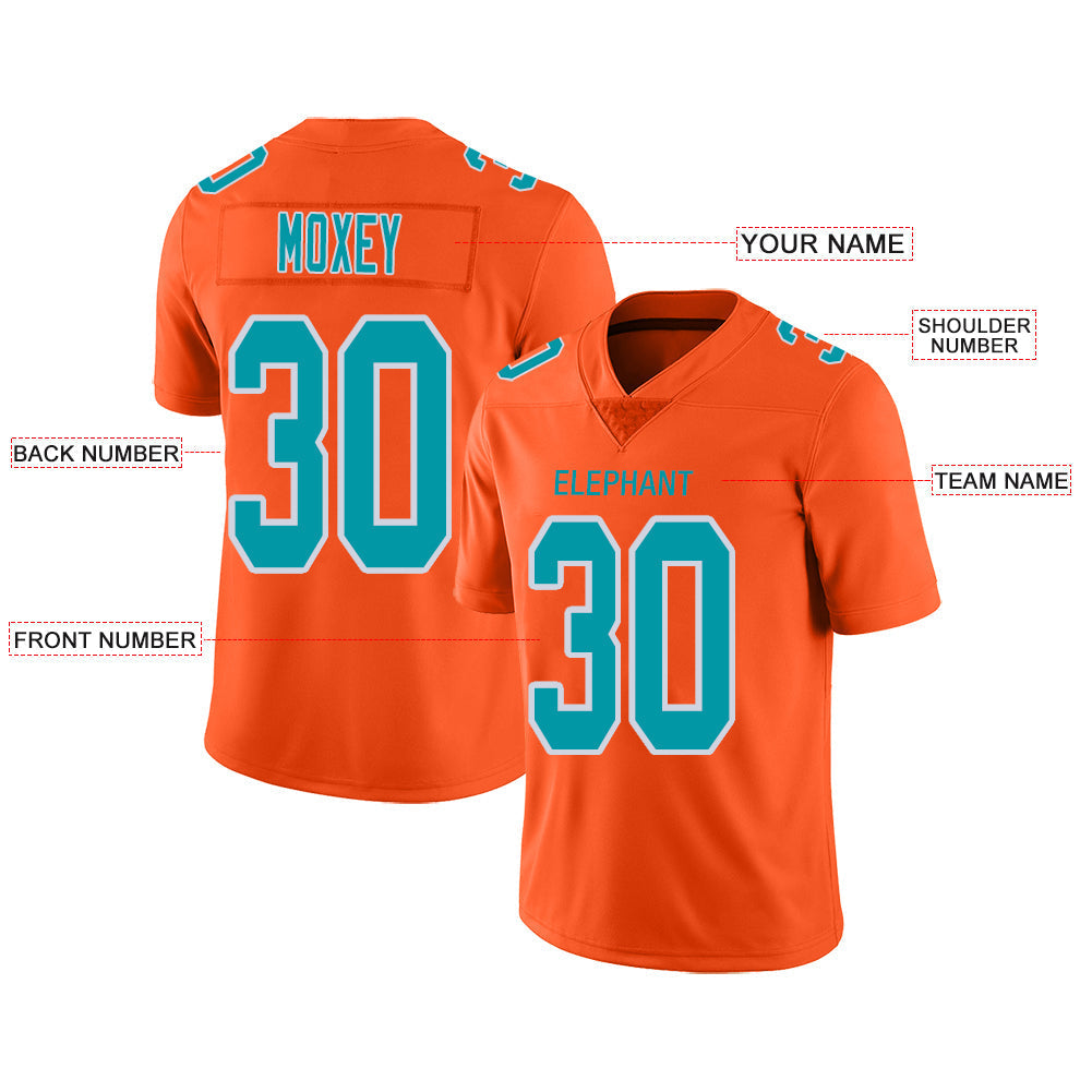 Custom Orange MIA Football Shirt Top