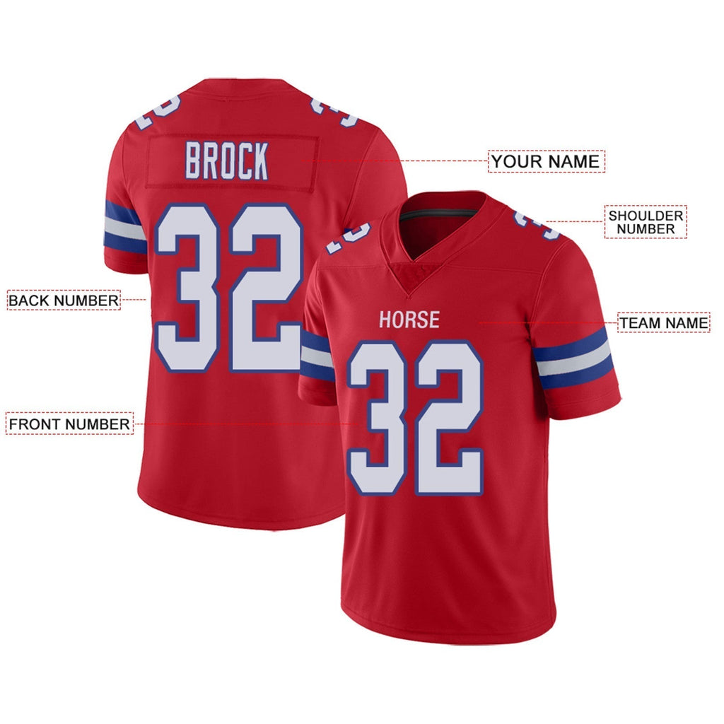 Custom Navy NE Football Shirt Top