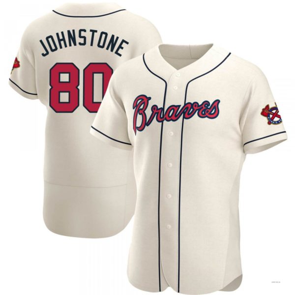 Custom #80 Cream ATL Baseball Shirt Top