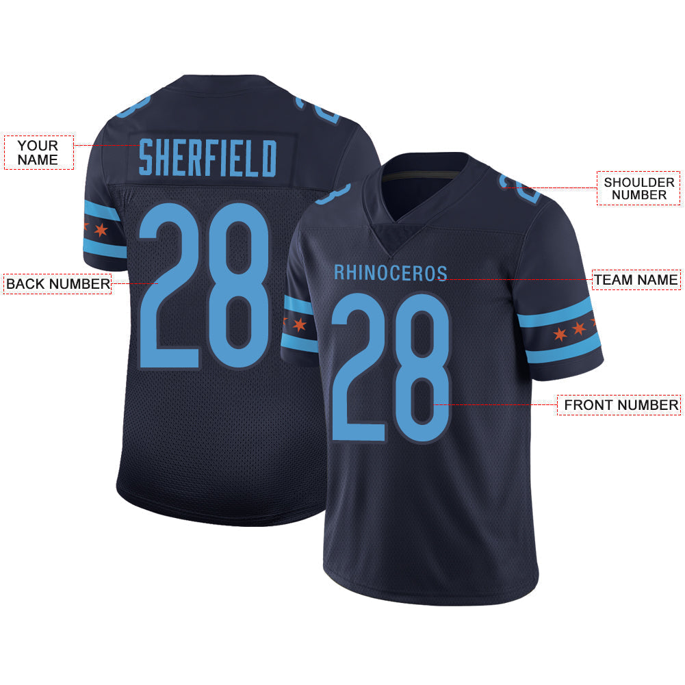 Custom Navy Football Shirt Top
