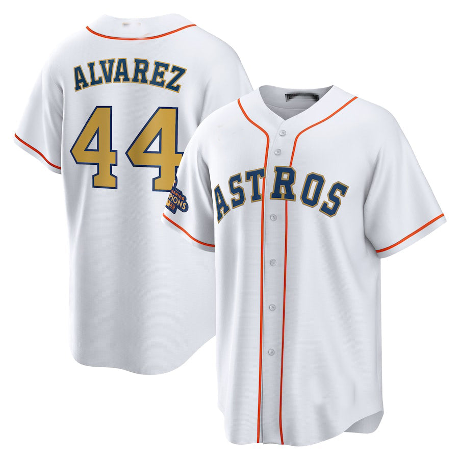 Custom #44 White 2023 HOU Baseball Shirt Top