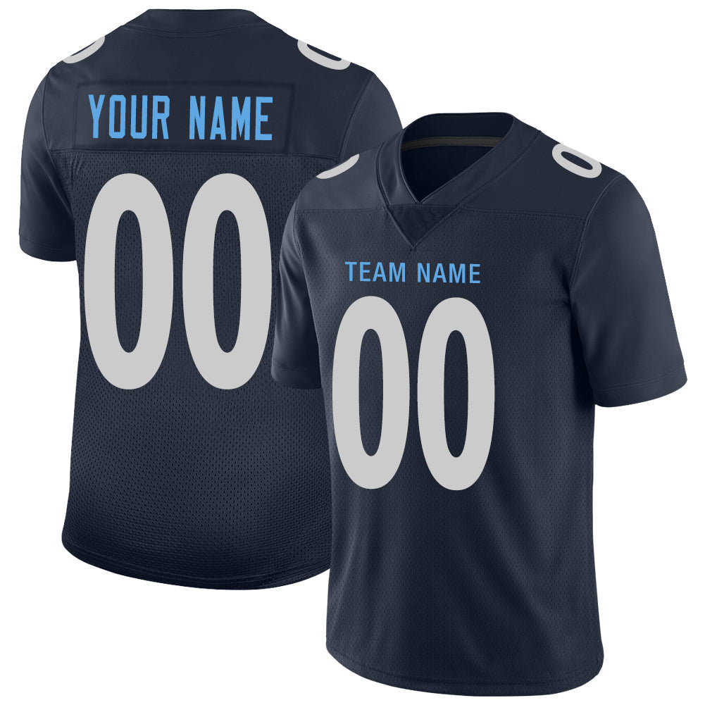 Custom Navy NYJ Football Shirt Top
