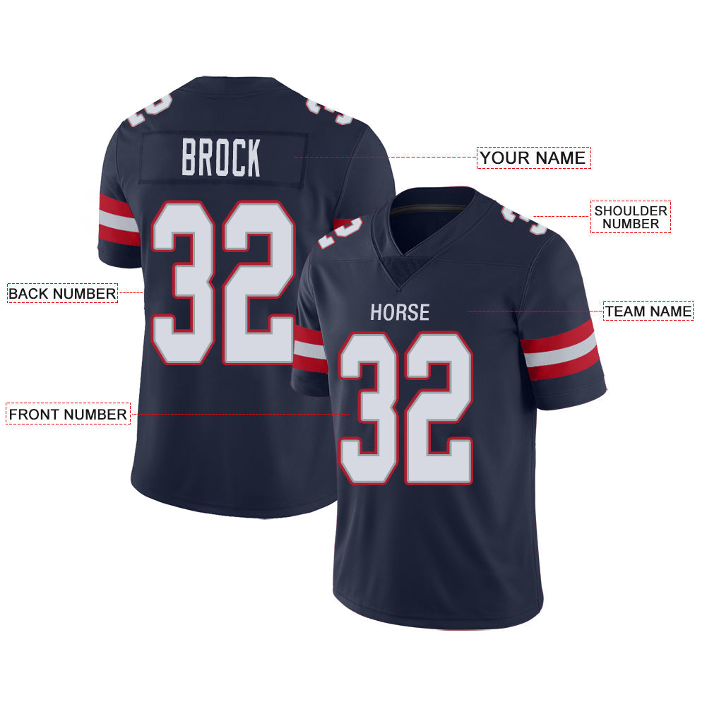 Custom Navy NE Football Shirt Top