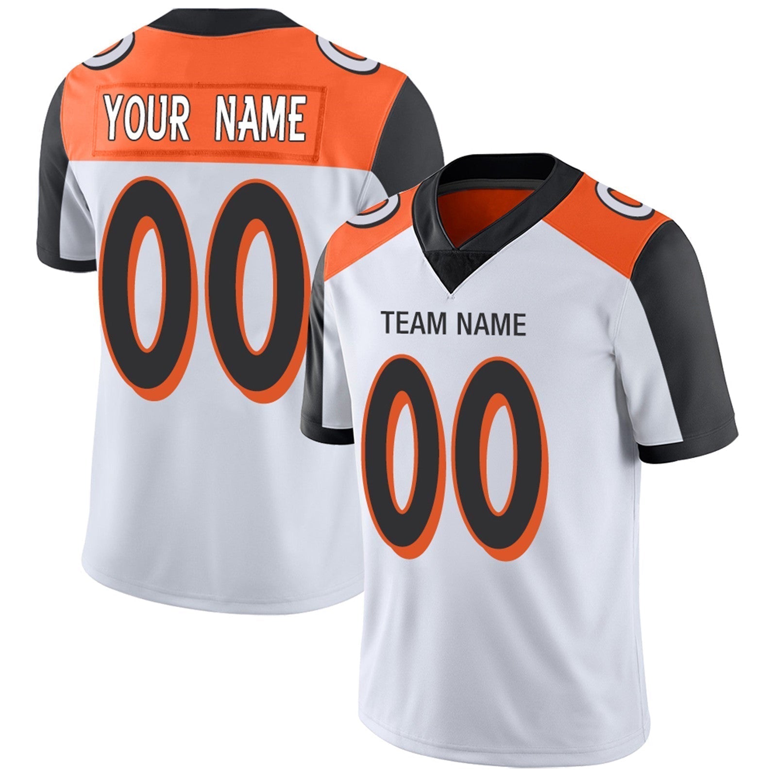 Custom Orange CIN Football Shirt Top