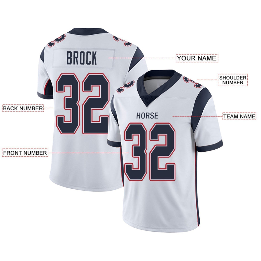 Custom Navy NE Football Shirt Top