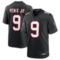 Custom #9 Black Throwback ATL Football Shirt Top