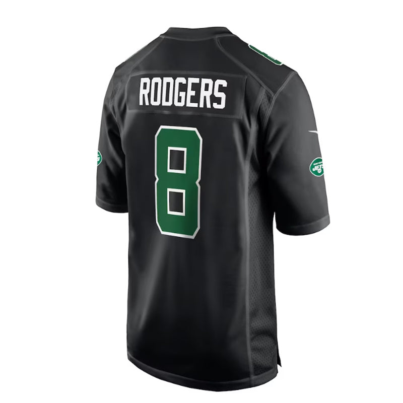 Custom #8 Black NYJ Football Shirt Top