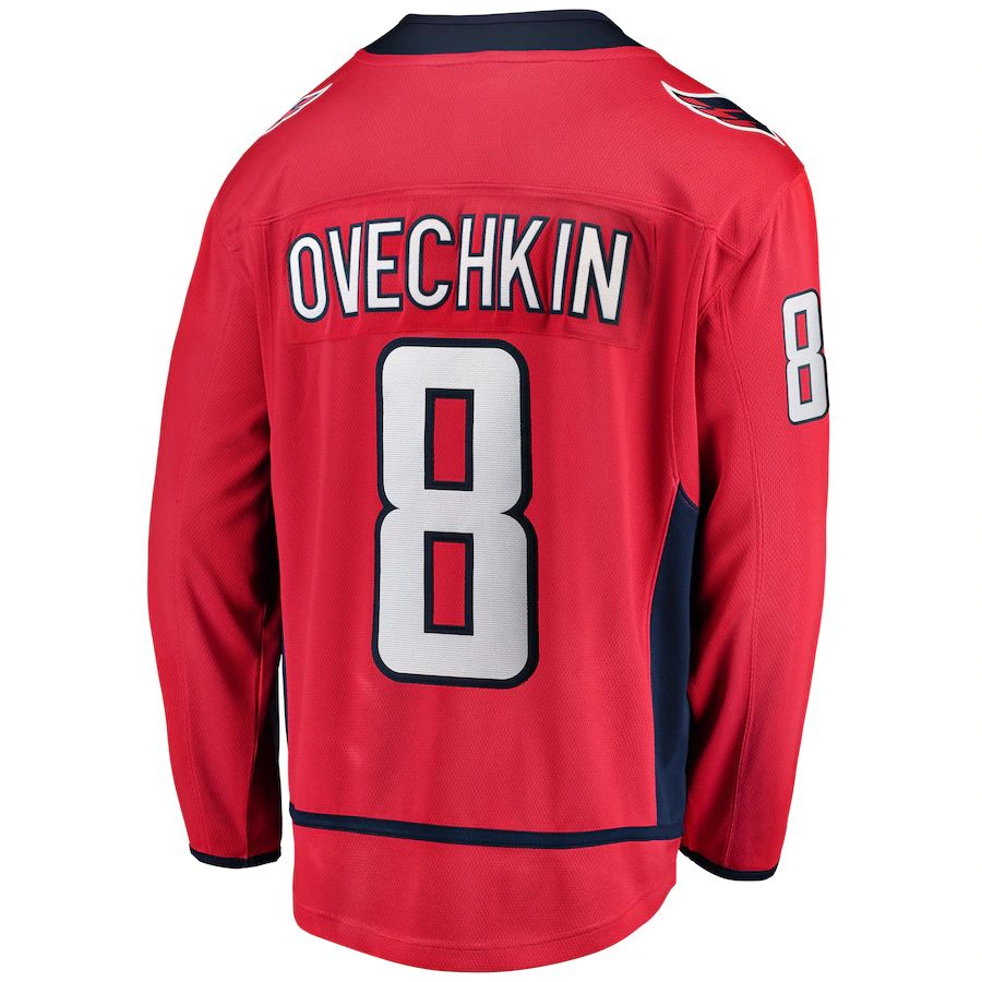 Custom #8 Red WSH Hockey Shirt Top