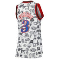 Custom #3 White 2000 PHI Basketball Shirt Top