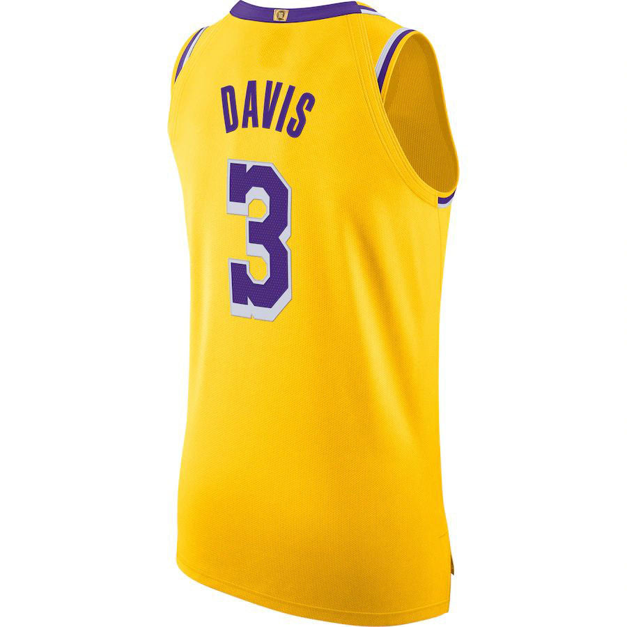 Custom #3 Gold 2020 LAL Basketball Shirt Top