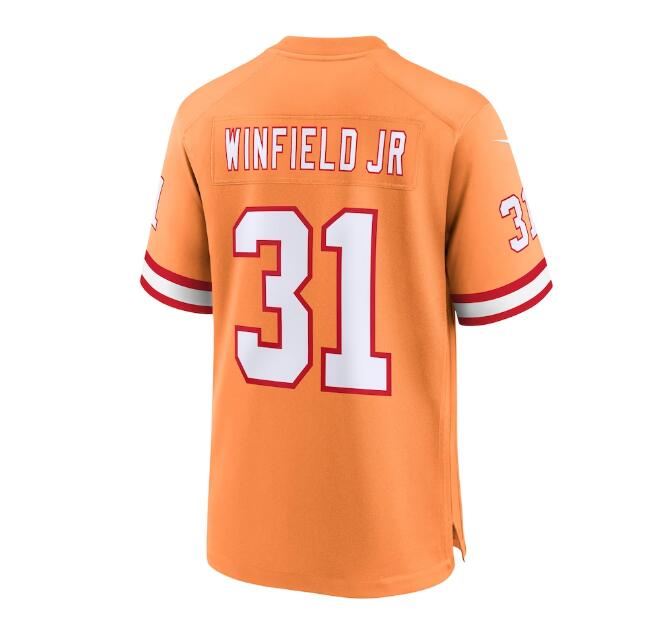 Custom #31 Orange Throwback TB Football Shirt Top