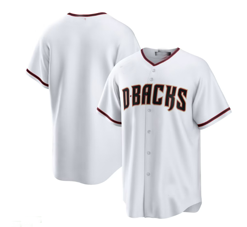 Custom White ARI Baseball Shirt Top