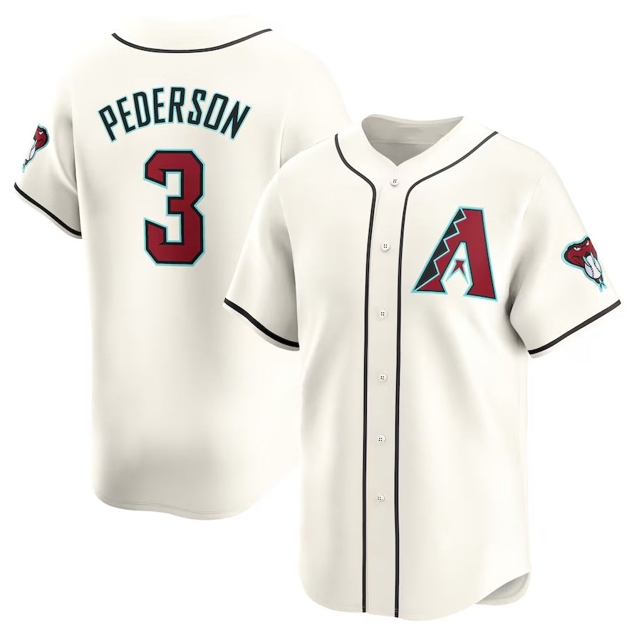 Custom #3 Cream ARI Baseball Shirt Top