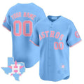Custom Blue HOU Baseball Shirt Top