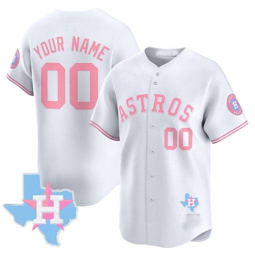 Custom Blue HOU Baseball Shirt Top