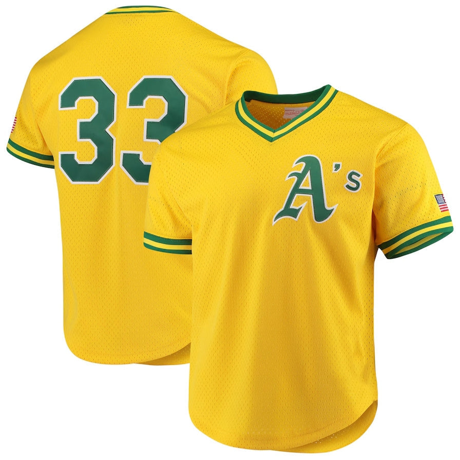 Custom #33 Gold OAK Baseball Shirt Top