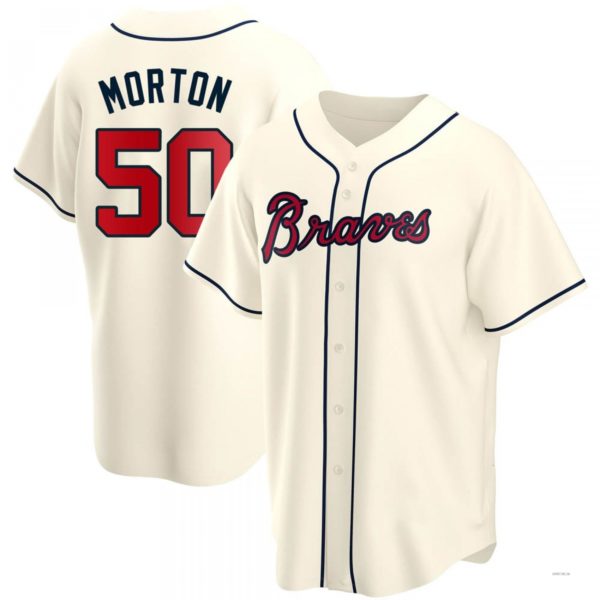 Custom #50 Cream ATL Baseball Shirt Top