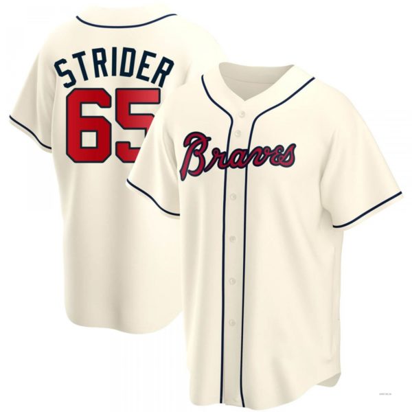 Custom #65 Cream ATL Baseball Shirt Top