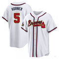 Custom #5 Cream ATL Baseball Shirt Top