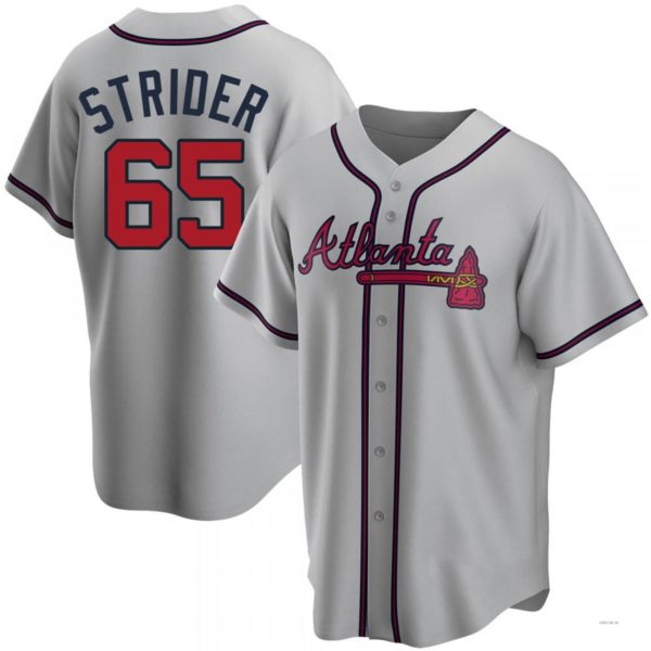 Custom #65 Gray ATL Baseball Shirt Top