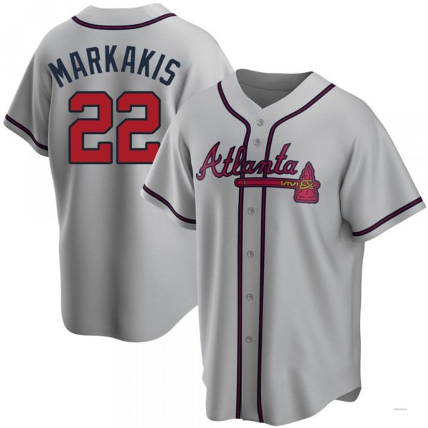 Custom #22 Gray ATL Baseball Shirt Top