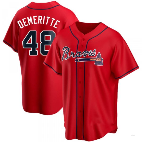 Custom #48 Red ATL Baseball Shirt Top