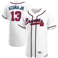 Custom #13 White ATL Baseball Shirt Top