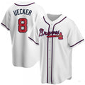 Custom #8 White ATL Baseball Shirt Top