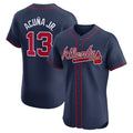 Custom #13 Navy ATL Baseball Shirt Top