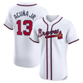 Custom #13 White ATL Baseball Shirt Top
