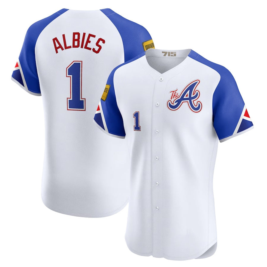 Custom #1 White City Connect ATL Baseball Shirt Top