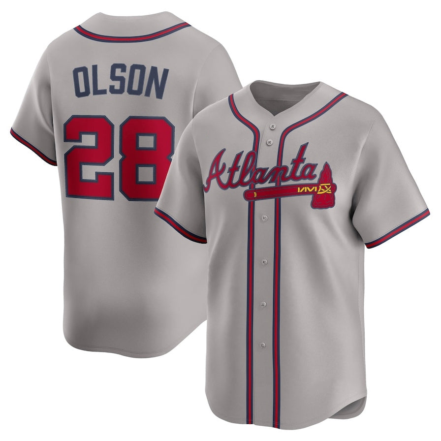 Custom #28 Gray ATL Baseball Shirt Top