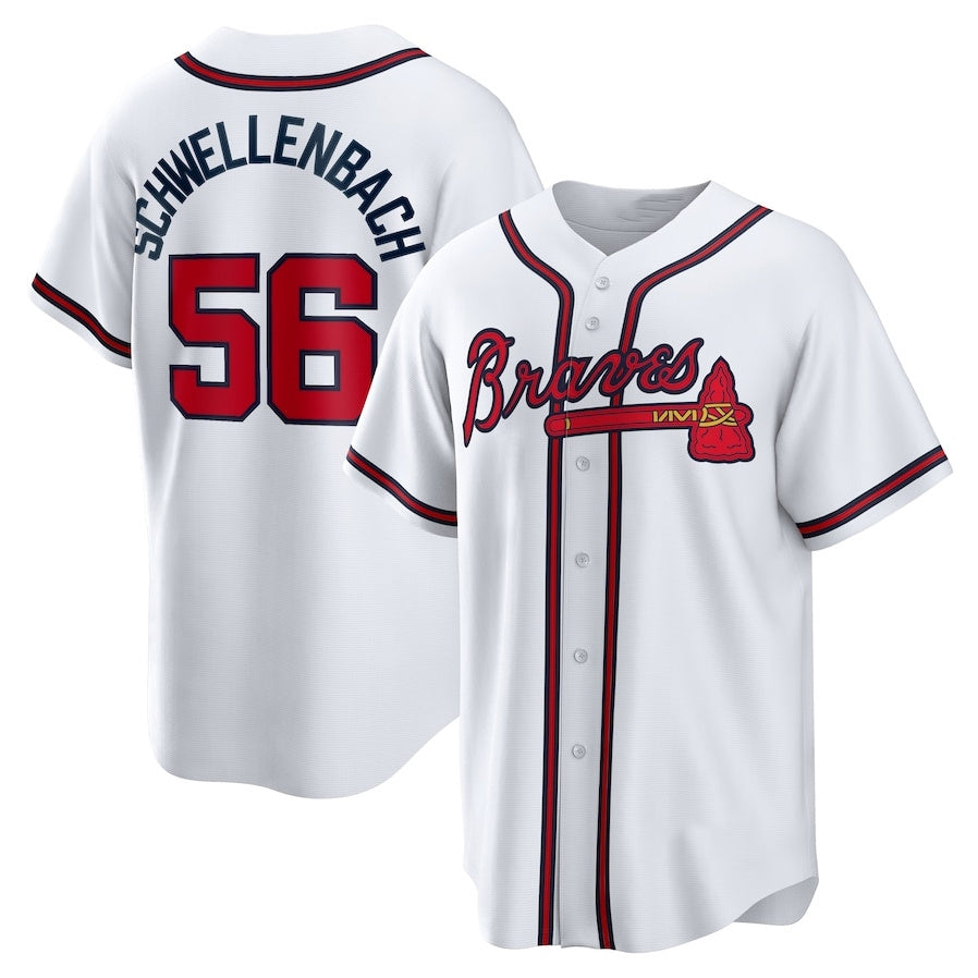 Custom #56 White ATL Baseball Shirt Top