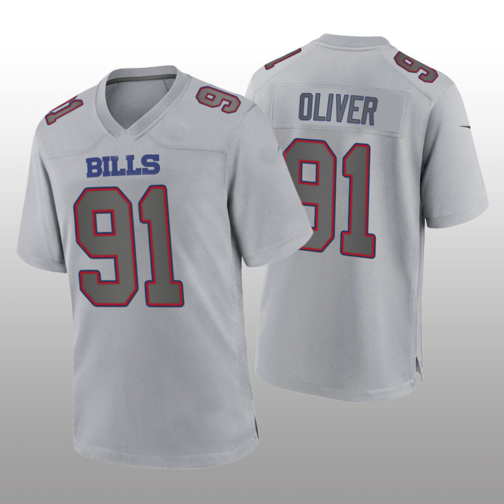 Custom #91 Gray BUF Football Shirt Top