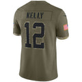 Custom #12 Olive 2022 BUF Football Shirt Top