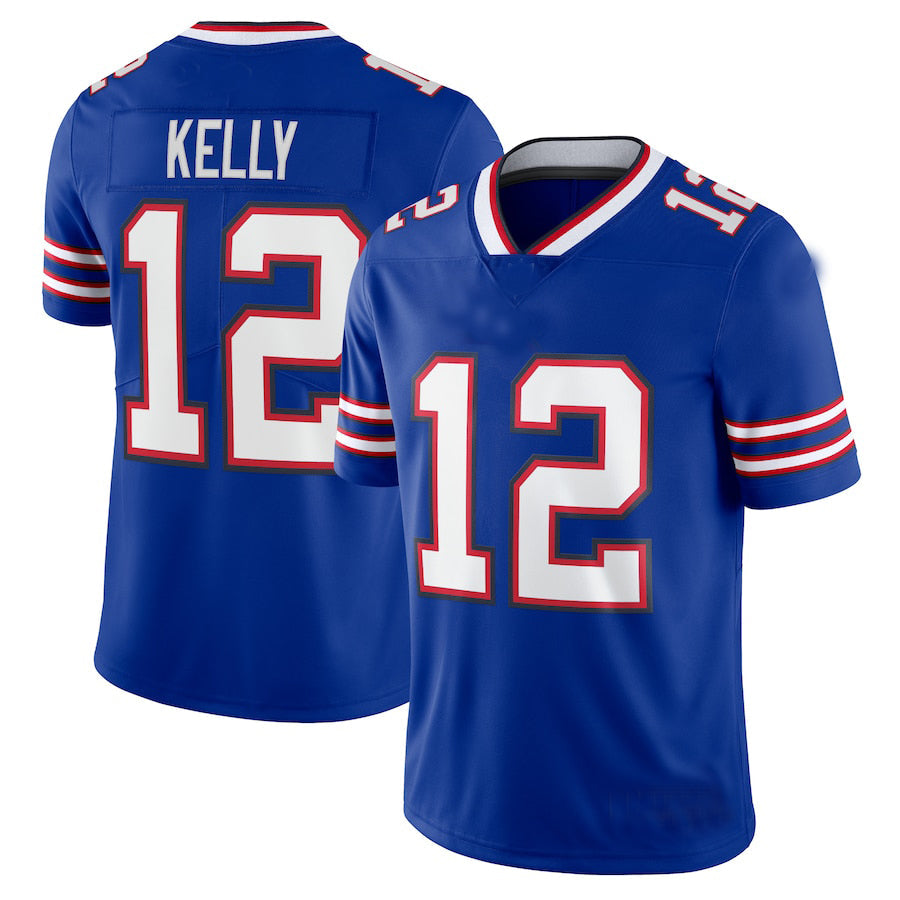 Custom #12 1990 BUF Football Shirt Top