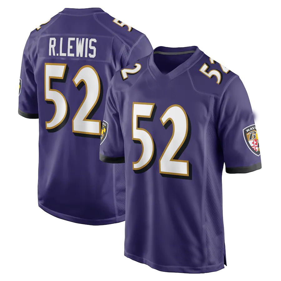 Custom #52 Purple BAL Football Shirt Top