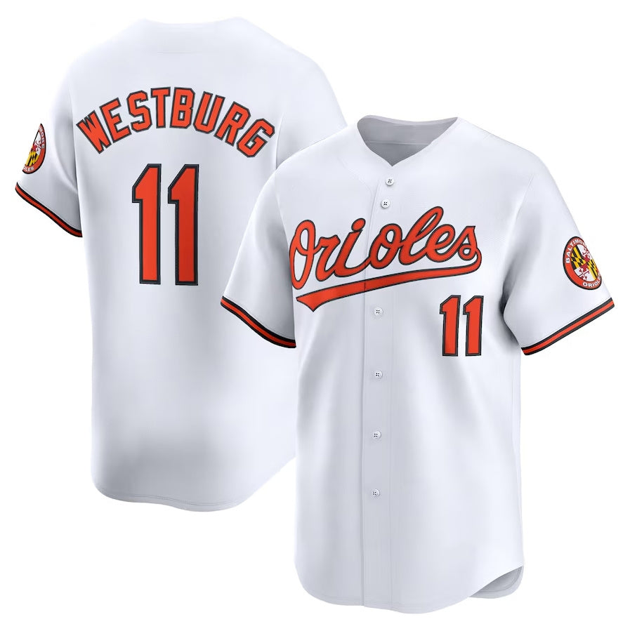 Custom #11 White BAL Baseball Shirt Top
