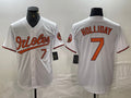 Custom #7 White BAL Baseball Shirt Top