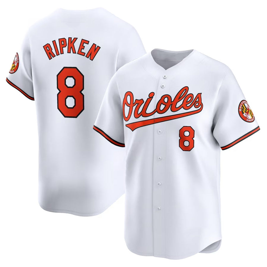 Custom #8 White BAL Baseball Shirt Top