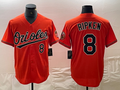 Custom #8 Orange BAL Baseball Shirt Top