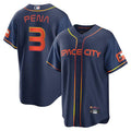 Custom #3 Navy 2022 City Connect HOU Baseball Shirt Top